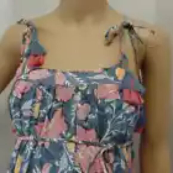 LOFT MATERNITY MULTICOLOR WILDFLOWER COLLAGECORE BEACHY DRESS SIZE: S NWT - Picture 6 of 8